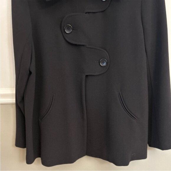 George Simonton Says Black Unique Winter Swing Cape Coat Size Large - Picture 6 of 12